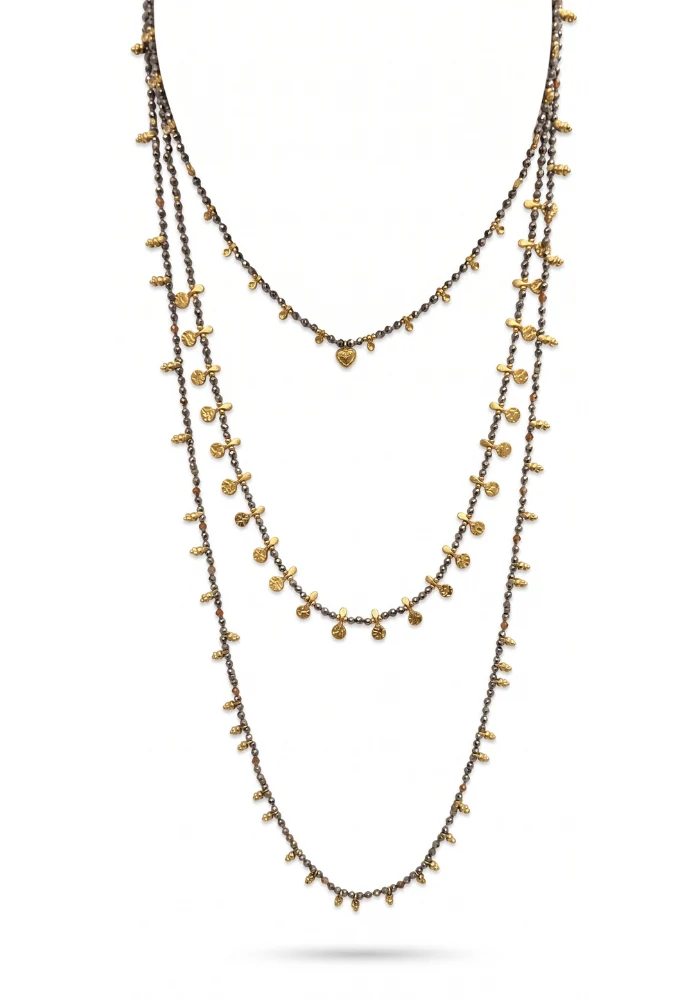 Set De 3 Colliers Multi Perles En Pyrite