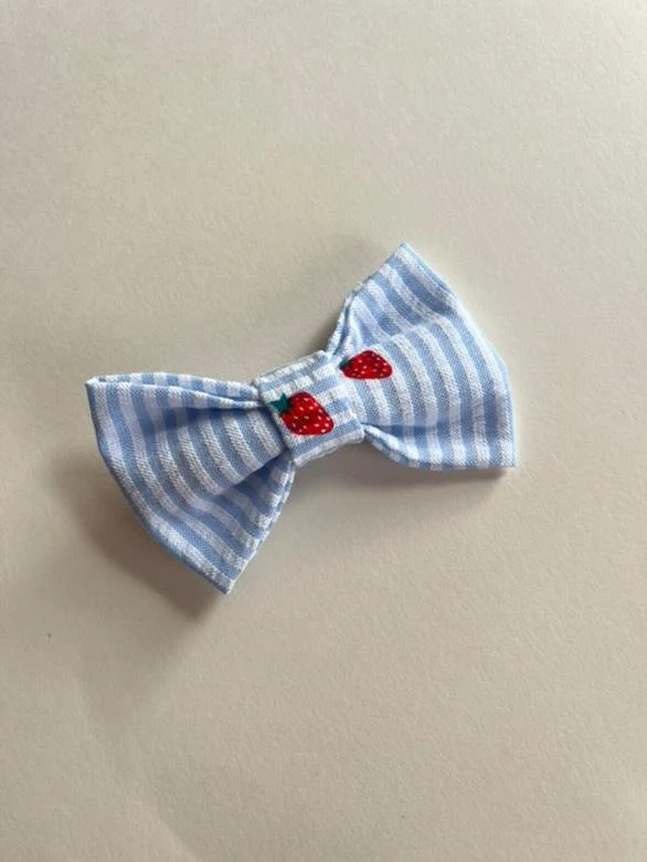 Les barrettes nœud #fraise