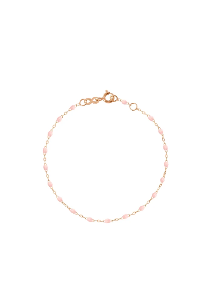 Bracelet Enfant Classique Gigi Or Rose Et Résines Rose Bébé 13cm