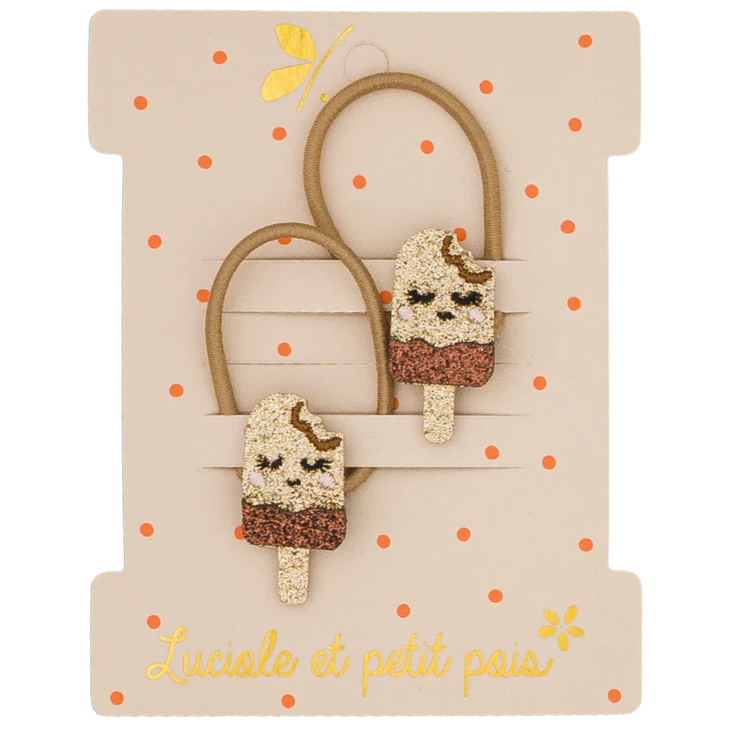 Élastiques mini - Ice cream choco (paire) | Luciole et Petit Pois