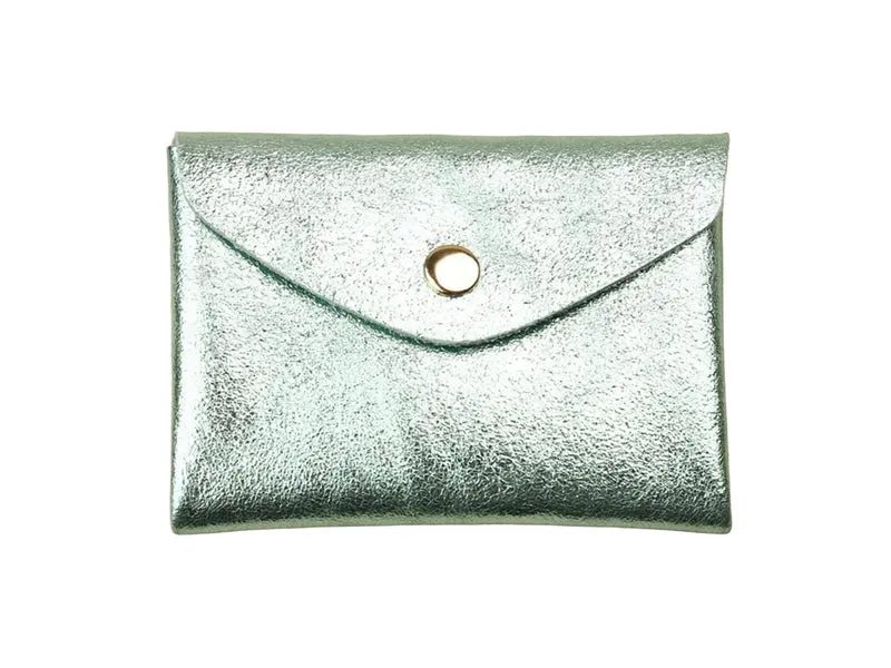 Porte-monnaie Double Cuir - Vert d'eau