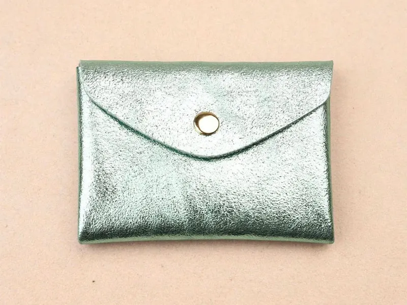 Porte-monnaie Double Cuir - Vert d'eau