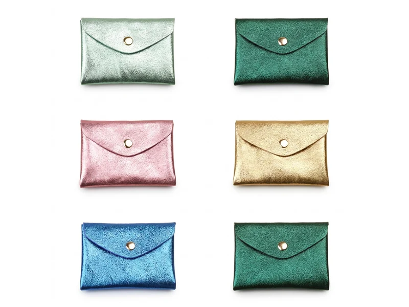 Porte-monnaie Double Cuir - Doré