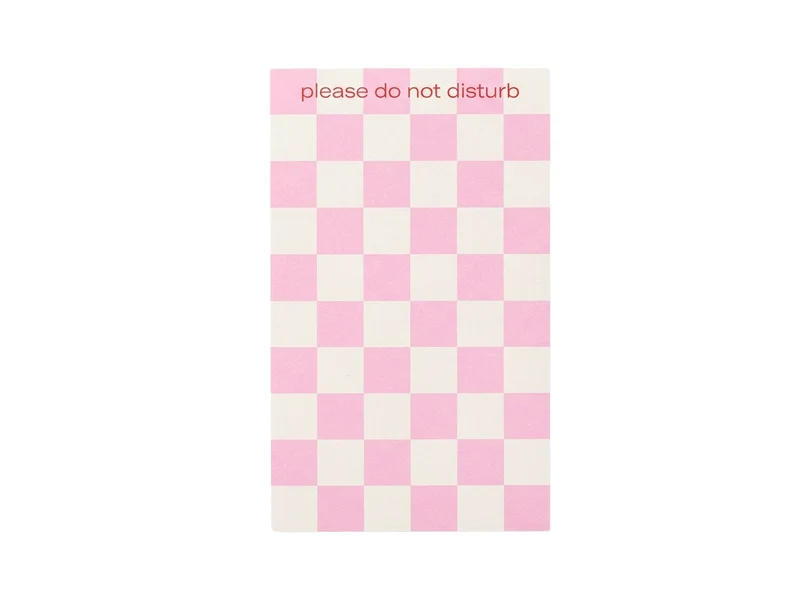Bloc mémo damier Do Not Disturb rose