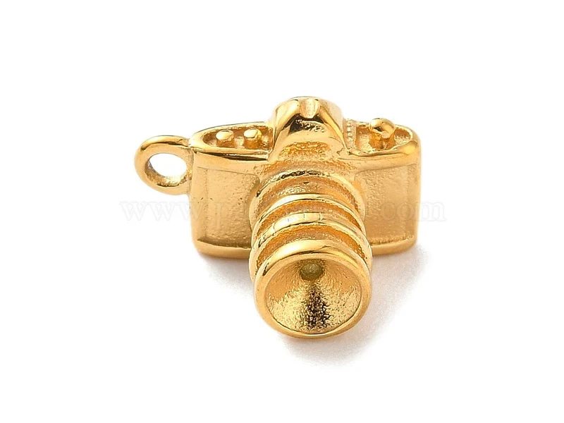 Breloque Appareil photo doré - Acier inoxydable plaqué or 18K