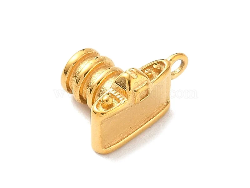 Breloque Appareil photo doré - Acier inoxydable plaqué or 18K