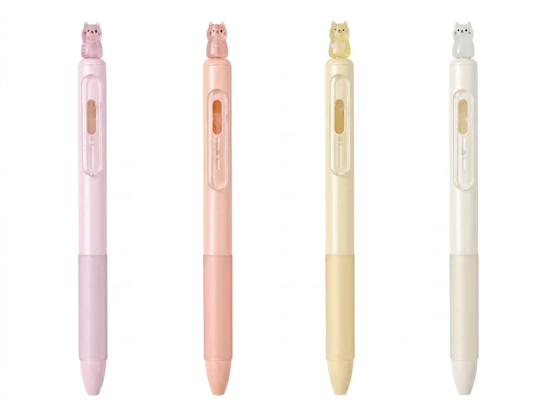 Stylo gel chat Bingle - Pastel jaune