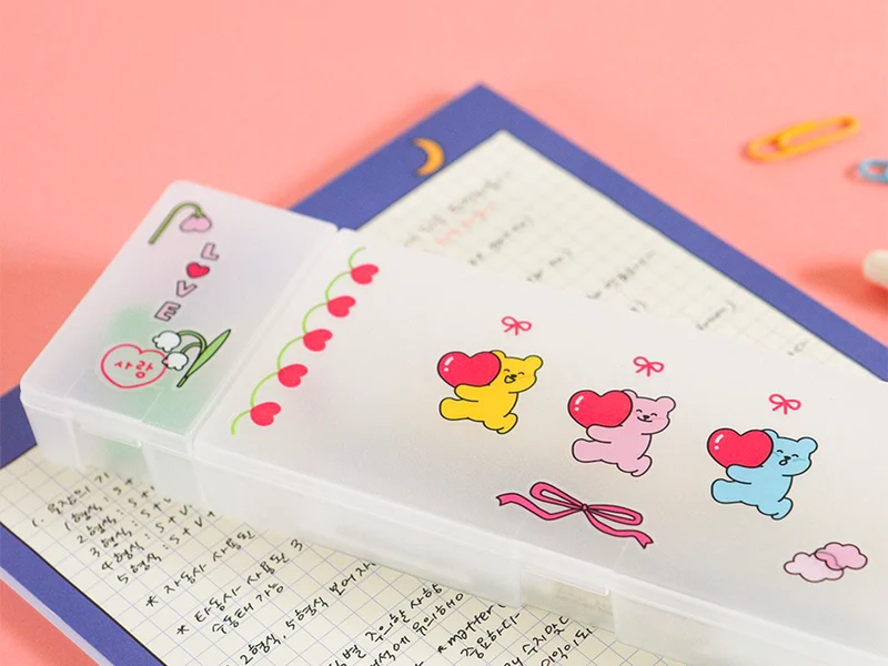 Set stickers et trousse - Oursons d'amour