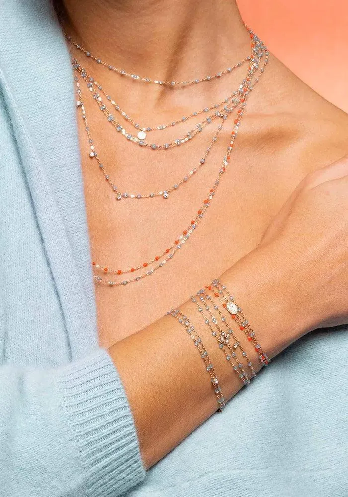 Bracelet Lucky Trèfle Diamant Or Rose Diamant Et Résines Aqua 17cm