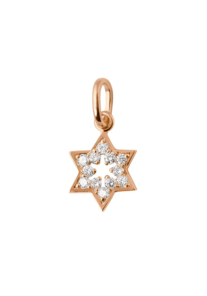 Pendentif Étoile De David Or Rose Et Diamants Blancs