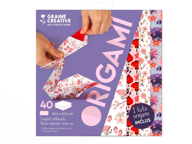 Pochette 40 Feuilles Origami - Designs Japon - Graine Créative