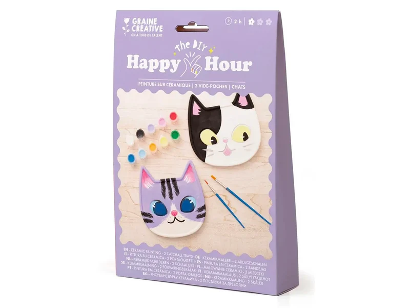 Kit Céramique Vides poche Chats - Graine Créative