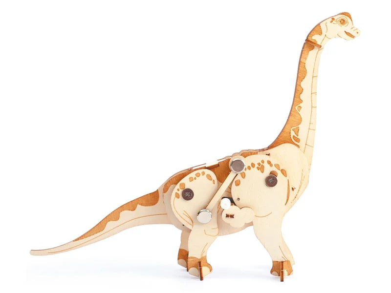 Maquette en bois 3D mécanique diplodocus
