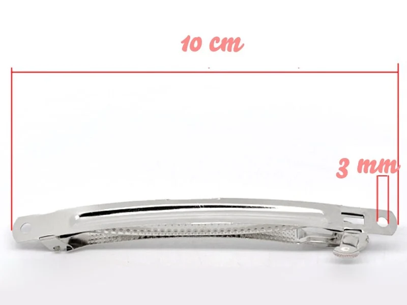 1 support barrette argenté 10 cm