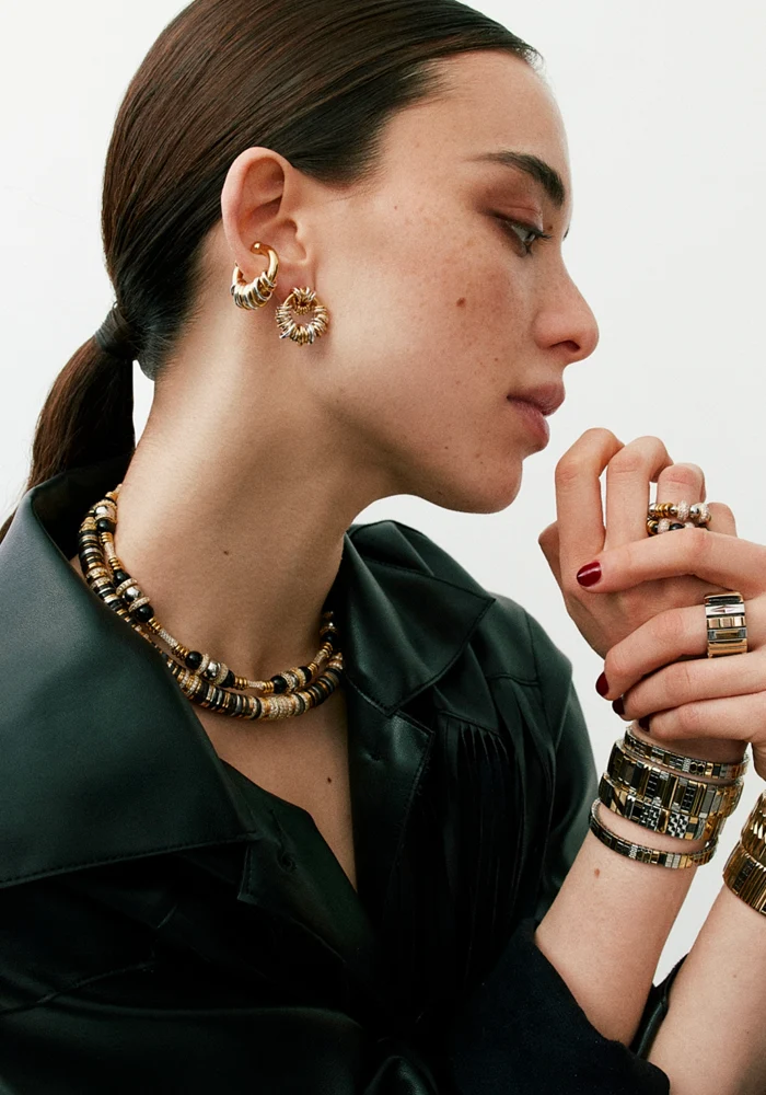 Collier Rondelles Noir