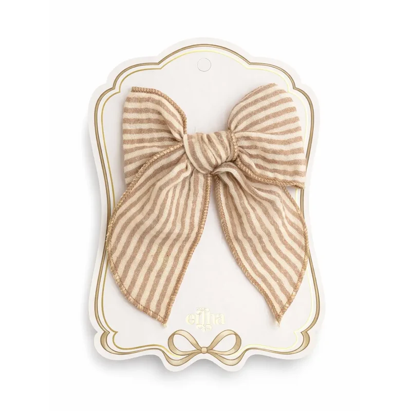 Nouvelle barrette Fable Bow - Lignes caramel - Mrs ertha