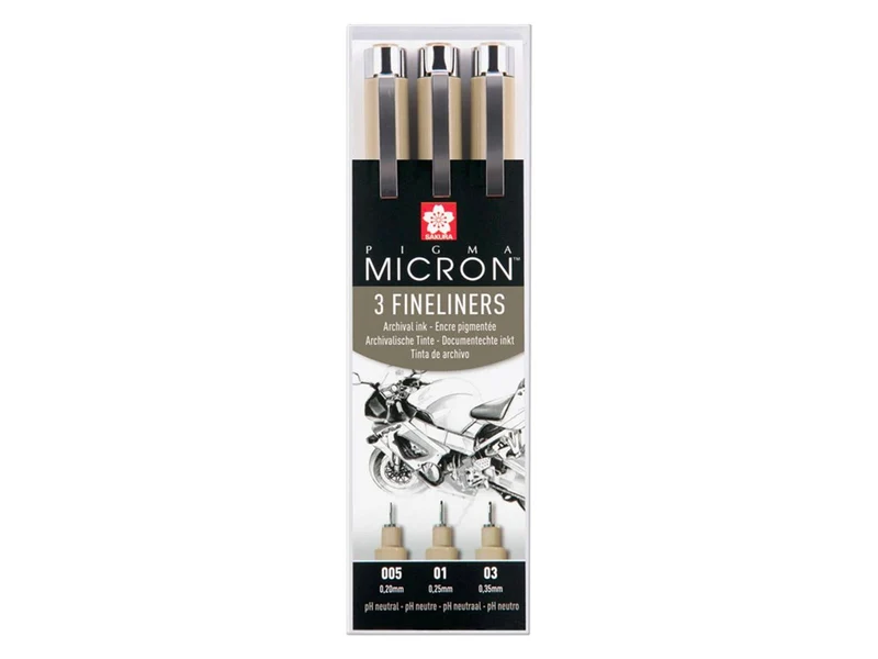 Étui de 3 Fineliners Noirs Pigma Micron - Sakura