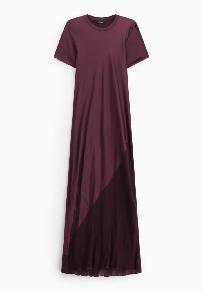 Robe T-Shirt Satine Aubergine