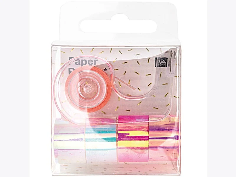 Lot de 5 mini masking tapes effet miroir roses - Rico Design