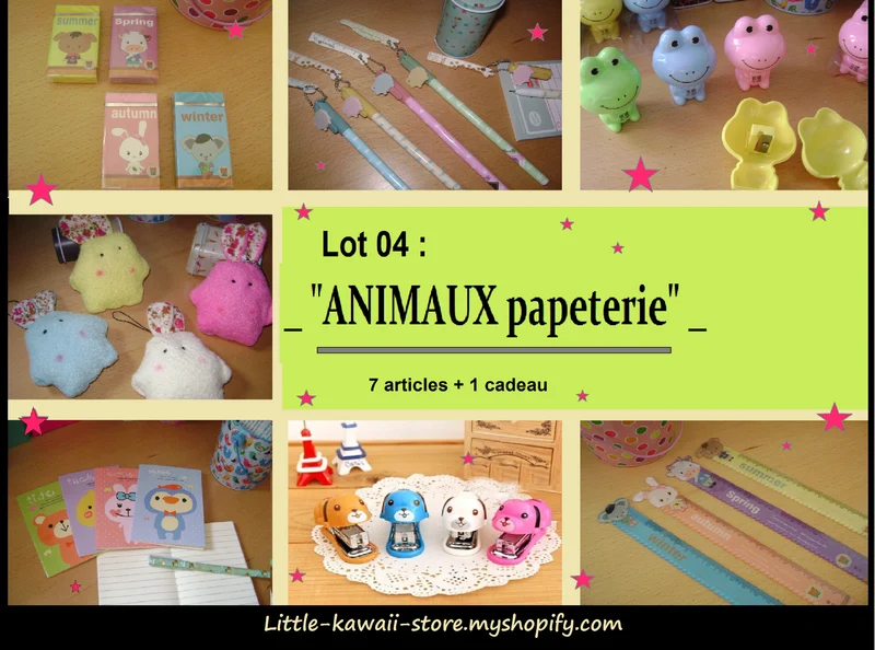 Lot 04 : "PAPETERIE Animaux" ♣