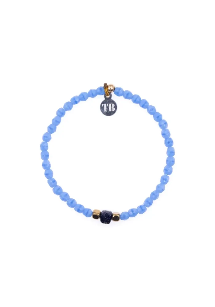 Bracelet Kid Birthstones 1 Tour Decembre 3 Avec Perles Teintees Et Facettees + Tanzanite