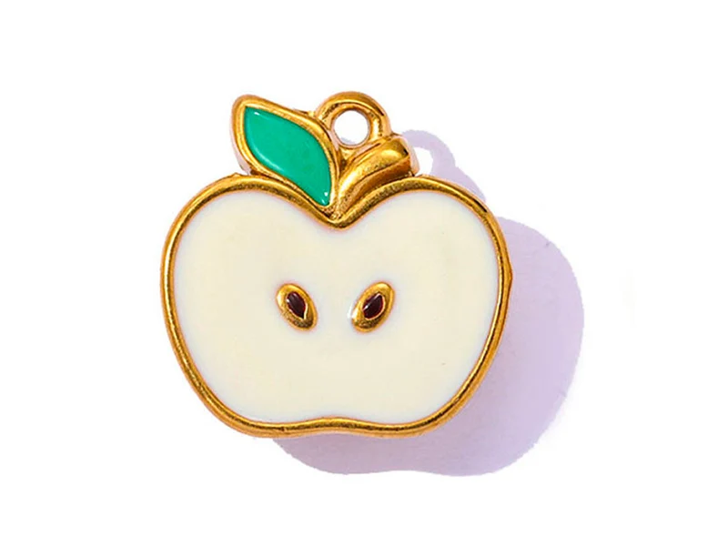 Breloque demi pomme doré à l'or fin 18k