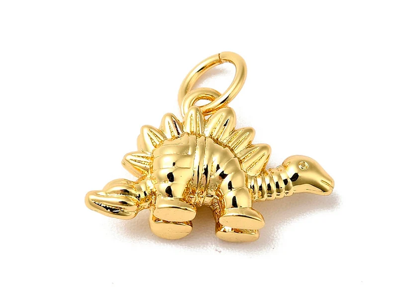 Breloque Dinosaure Stegosaure doré à l'or fin 18K