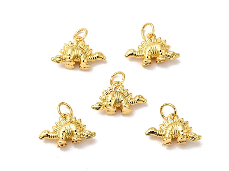 Breloque Dinosaure Stegosaure doré à l'or fin 18K