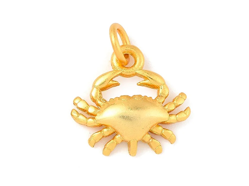 Breloque Crabe doré à l'or fin 24K