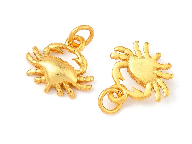 Breloque Crabe doré à l'or fin 24K