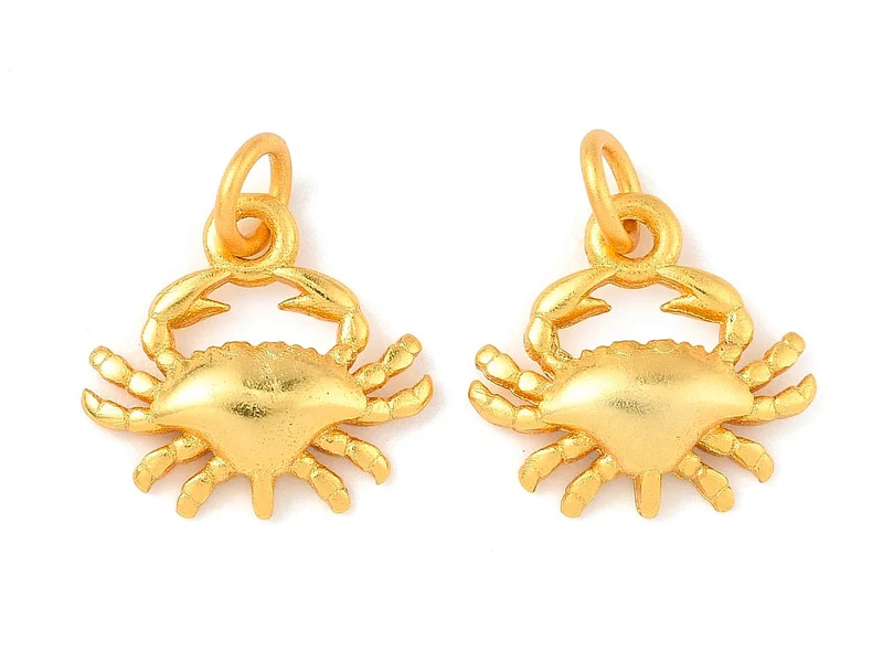 Breloque Crabe doré à l'or fin 24K