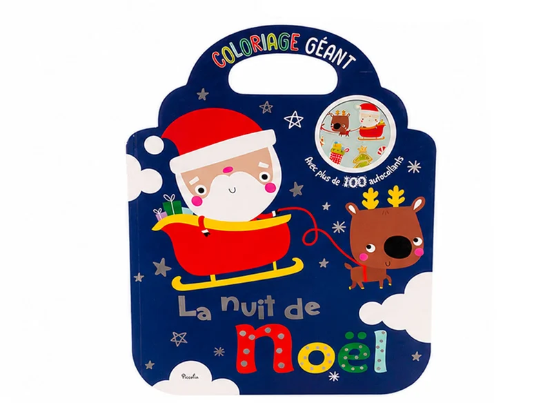 Coloriage géant La nuit de Noël et 100 autocollants
