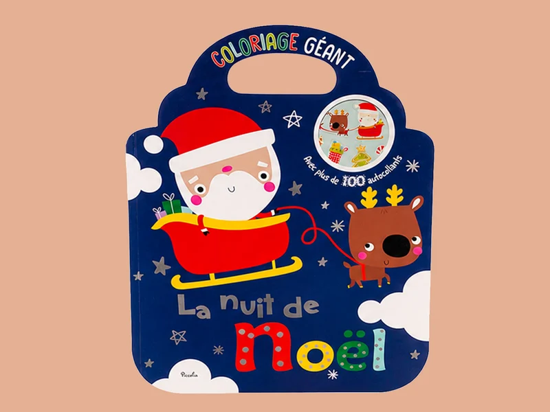Coloriage géant La nuit de Noël et 100 autocollants