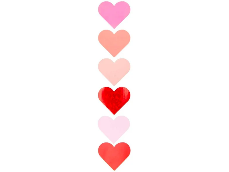 Autocollants coeurs, rouge, holographique 120 pcs - Rico Design