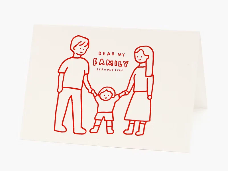 Carte Dear my family 2 Rouge - Zero per Zero
