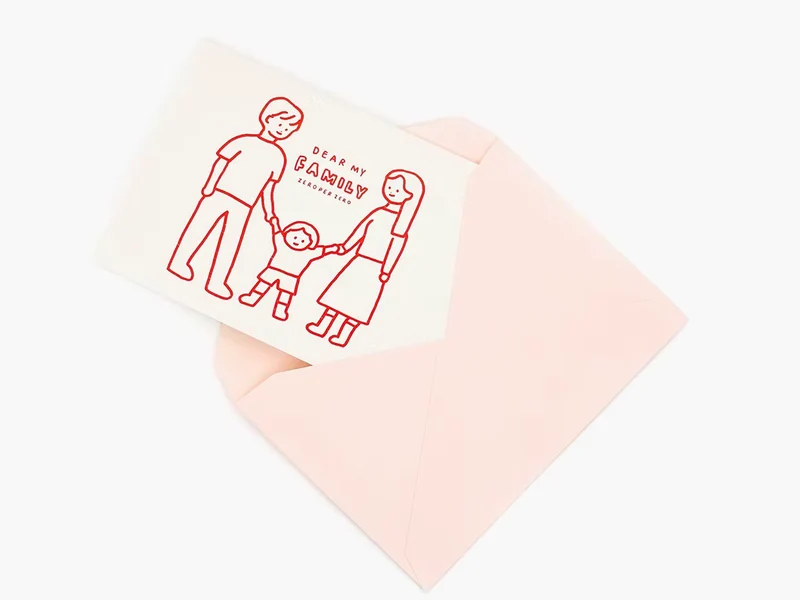 Carte Dear my family 2 Rouge - Zero per Zero
