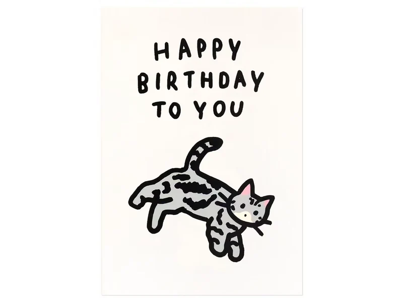 Carte Chat 4 - Happy Birthday - Zero per Zero