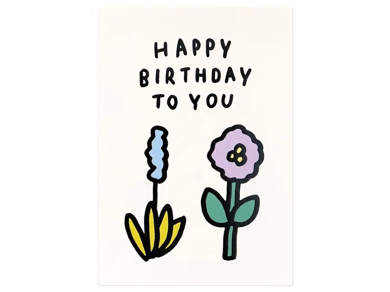Carte - Fleurs Happy birthday - Zero per Zero