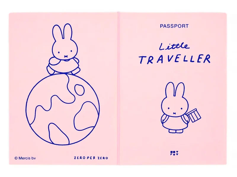 Carte Passeport Little Traveller - Miffy rose - Zero per Zero