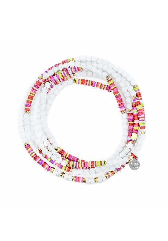 Bracelet 6 Tours Roma Néon Blanc