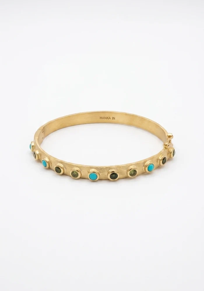 Jonc Clyde Turquoise Agate Verte