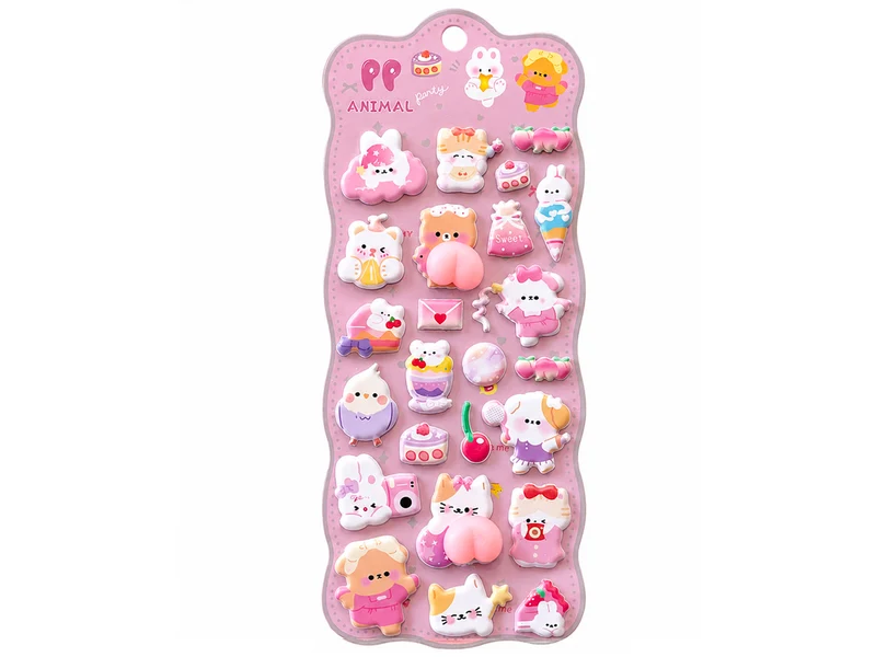 Stickers squishy Kawaii - Animaux Routine Time