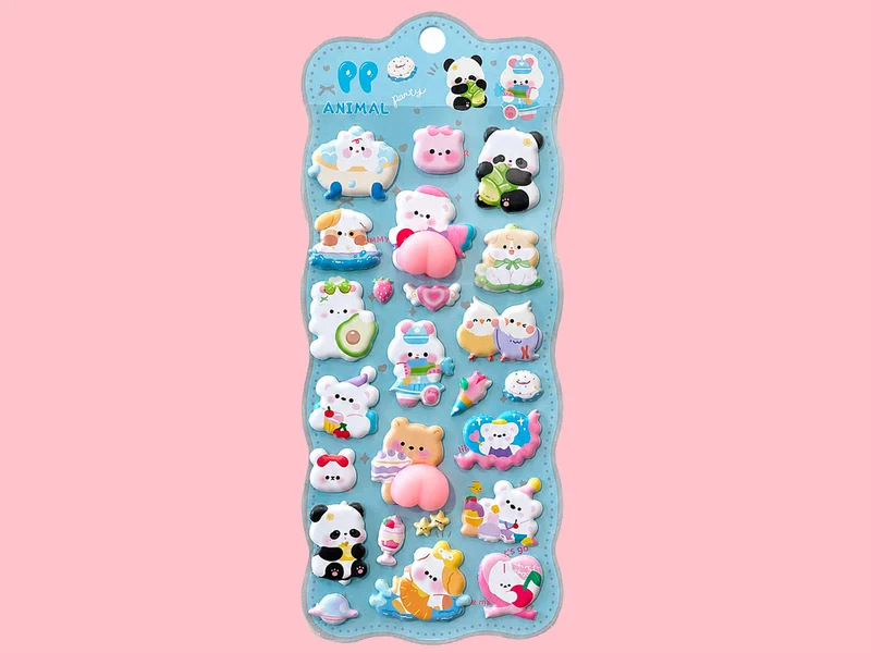 Stickers squishy Kawaii - Animaux Party Time
