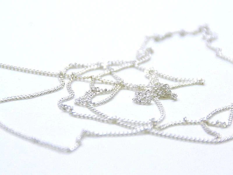 Chaine gourmette 1 mm argent clair x 20 cm