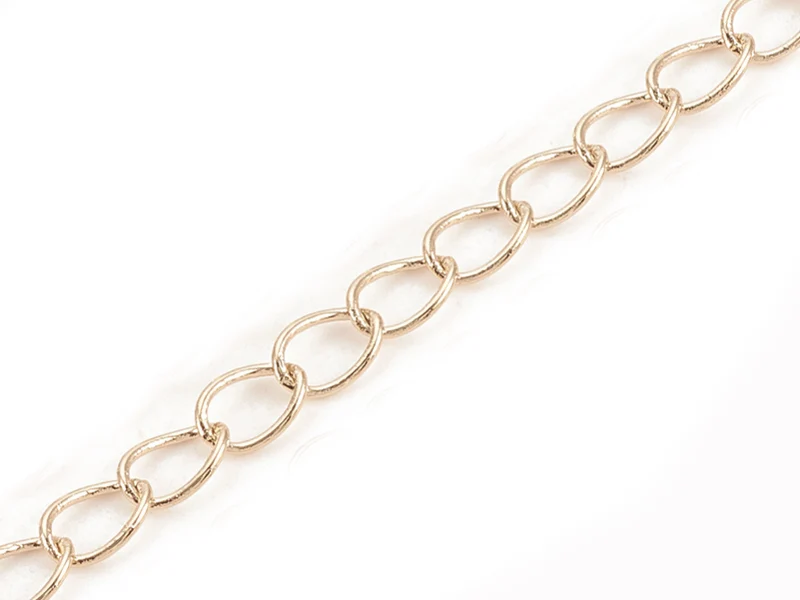 Chaîne gourmette 5 x 3,5 mm - doré à l'or fin 18 K x 20 cm