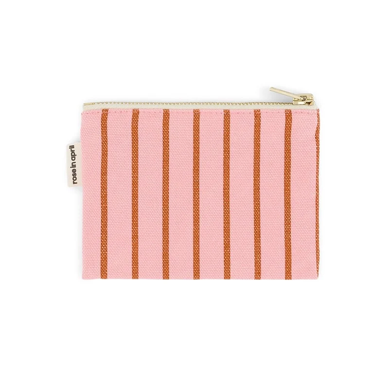 Porte Monnaie Rayures Tennis Pecan / Strawberry - Rose In April