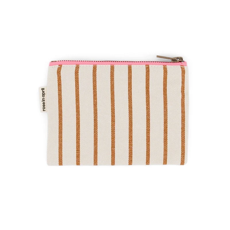 Porte Monnaie Rayures Tennis Pecan / Greige - Rose In April