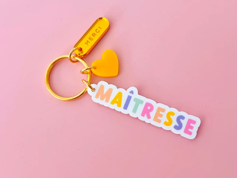 Porte-clé Maîtresse Cadeau fin d'année scolaire - Print Your Love