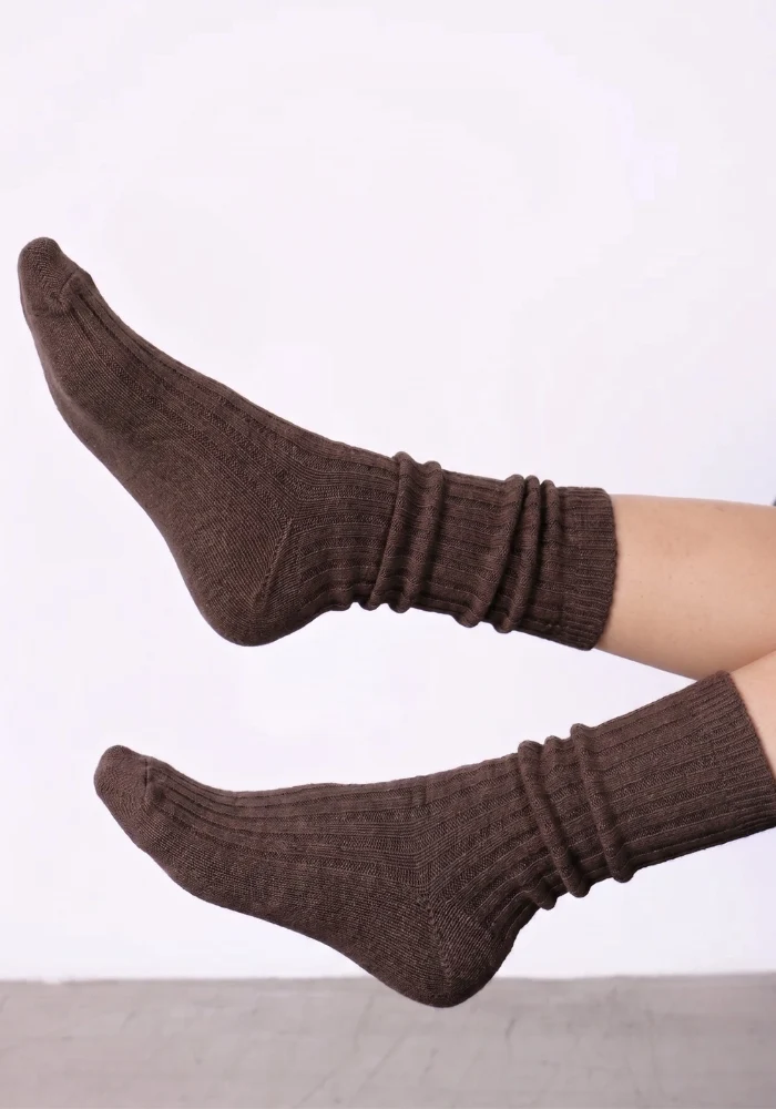 Chaussettes Cachemire Irene Cacao