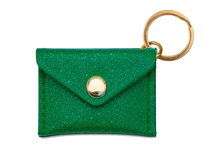 Porte-clés Mini Enveloppe en cuir - Vert menthe